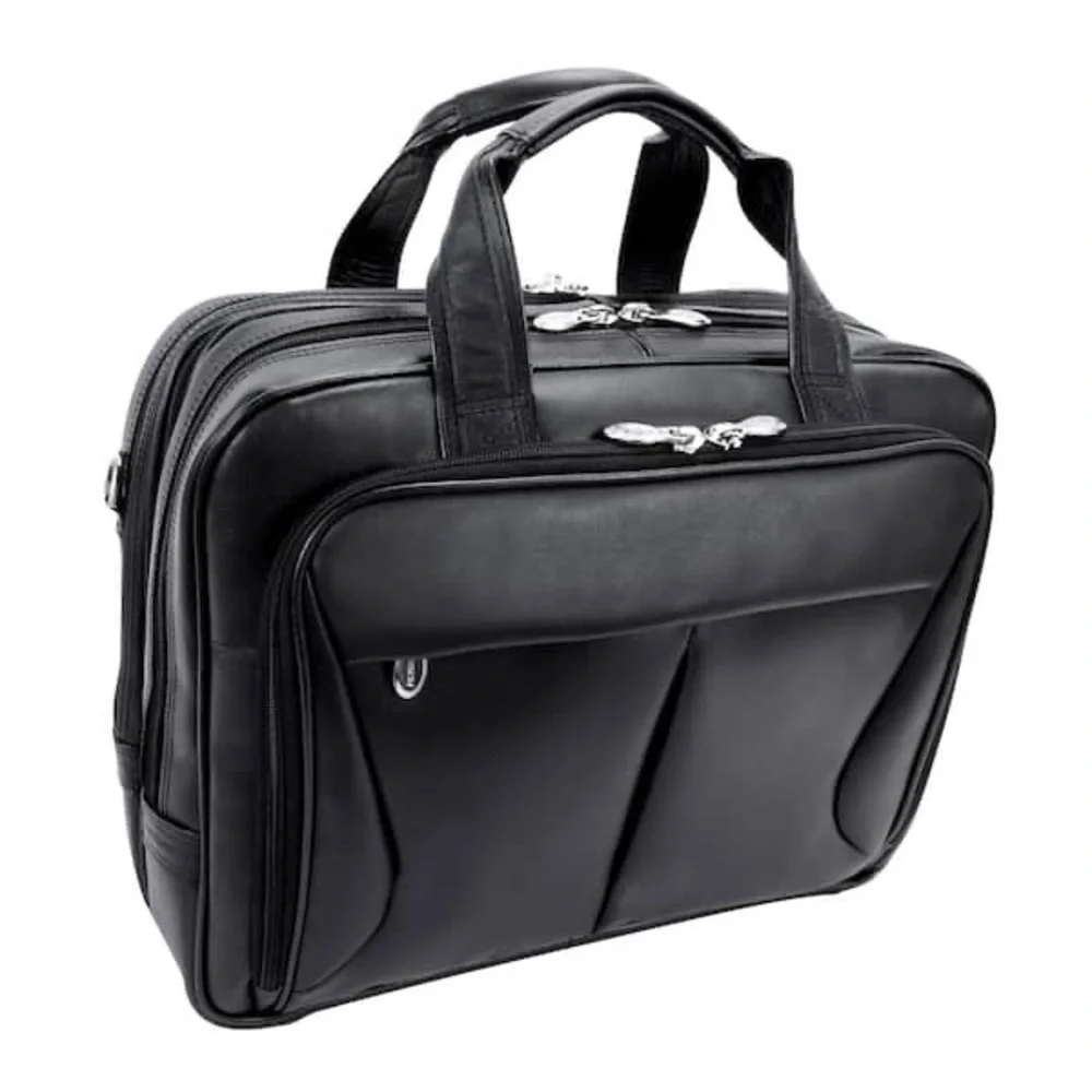 McKLEIN Pearson Leather 17 in.Exp Double compartment Laptop Briefcase bag $480